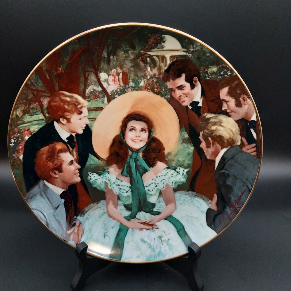 1988 Gone With The Wind Plate Scarlett and Her Suitors W.S. George Box COA Mint
